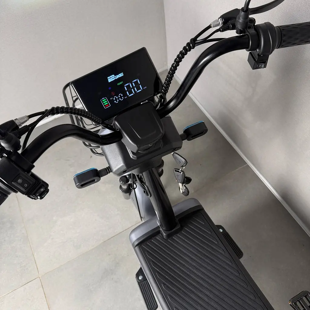 Электровелосипед EVOBIKE Nova S 500W 48V 12Ah с 2 сиденьями, корзиной и поворотниками, простой и надежный для города и села, графитово-серого цвета - фото 12