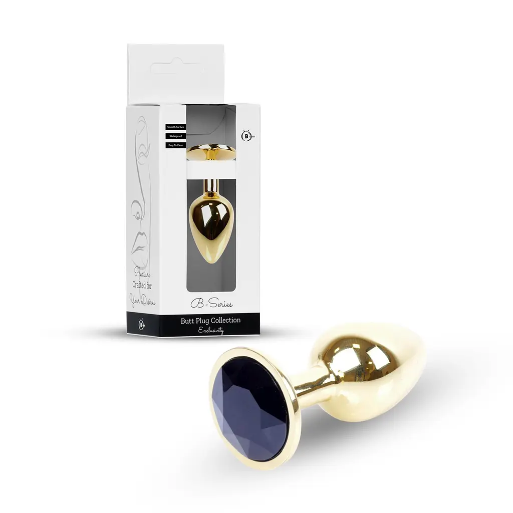 Анальна пробка - Jewellery Gold Plug Black - фото 11
