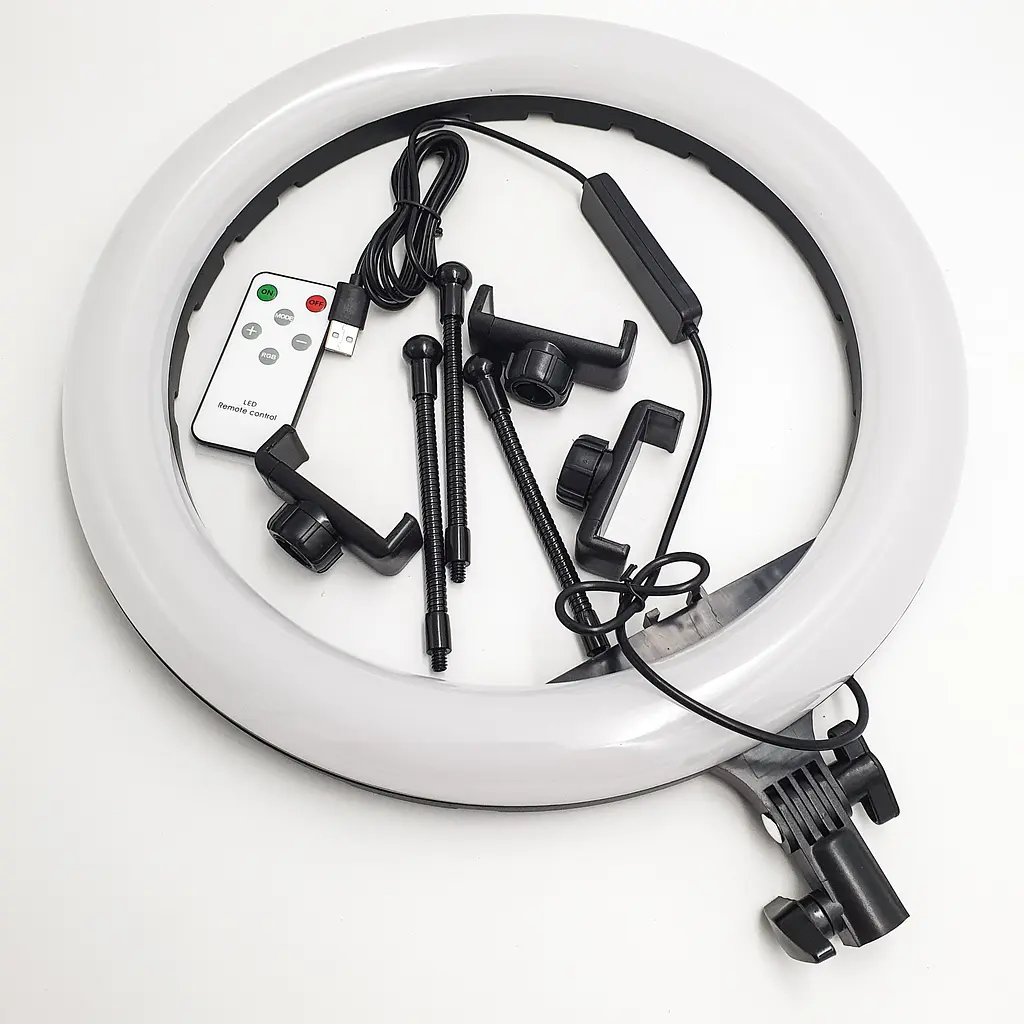 Кільцева LED лампа з пультом 36см RGB 8 кольорів кільцеве світло RING LIGHT MJ36 - фото 2
