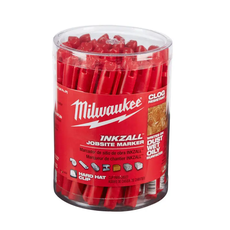 Маркер для будмайданчика InkZAll MILWAUKEE, тонкий, червоний (48223170) - фото 3