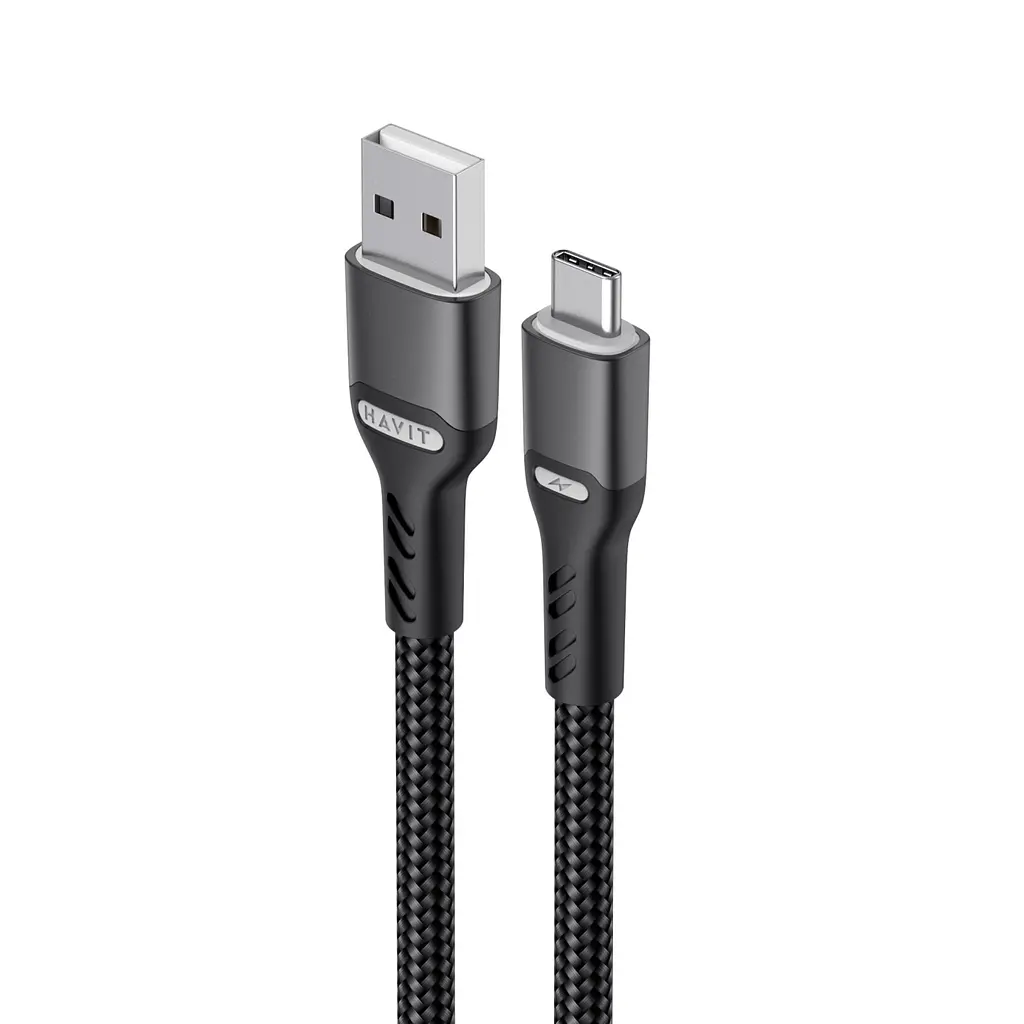 Кабель USB - USB-C Havit 3A 1 м чорний (HV-CB6217)