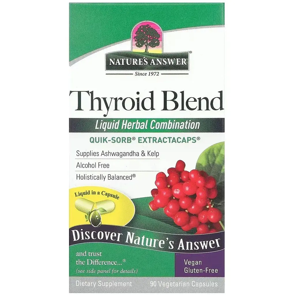 Смесь для щитовидной железы Nature's Answer Thyroid Blend 90 вегетарианских капсул - фото 2