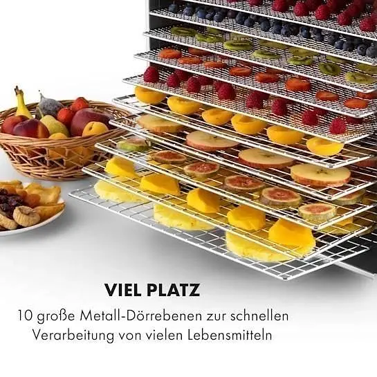 Дегидратор-сушилка для овощей фруктов Klarstein Master Jerky Steel 10 (10028437) - фото 2