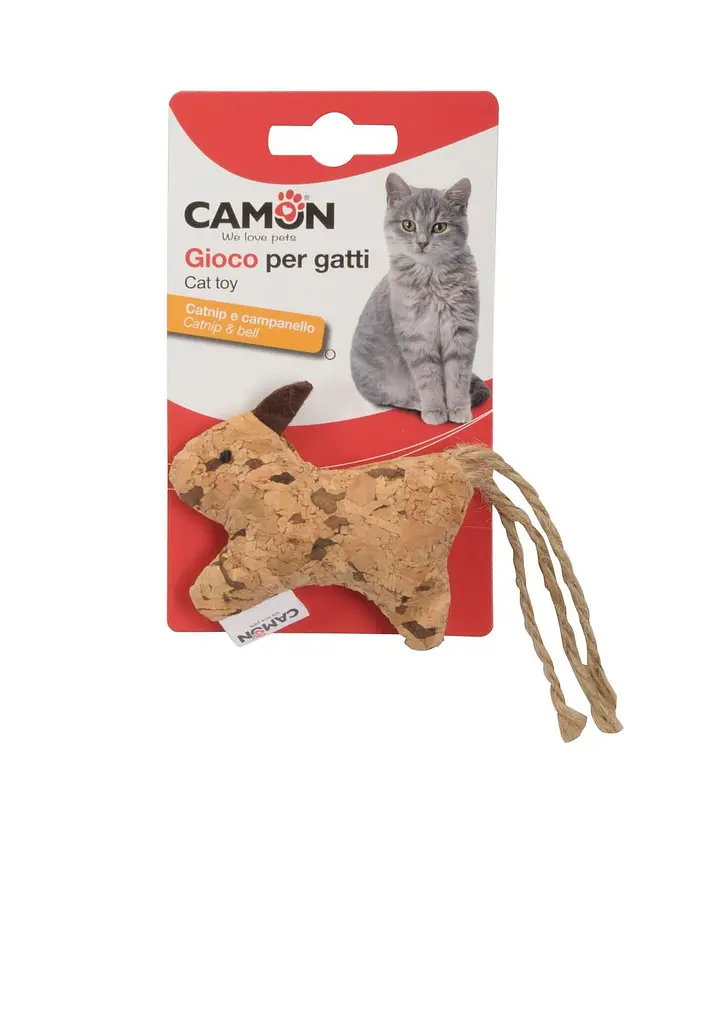 Игрушка для кошек с кошачьей мятой и колокольчиком - черепаха или собака Camon 8см - фото 2