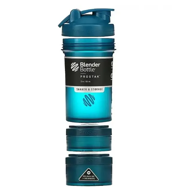 Шейкер спортивний BlenderBottle ProStak 22oz/650 мл з 2-ма контейнерами Navy (PS 22oz Navy) - фото 2