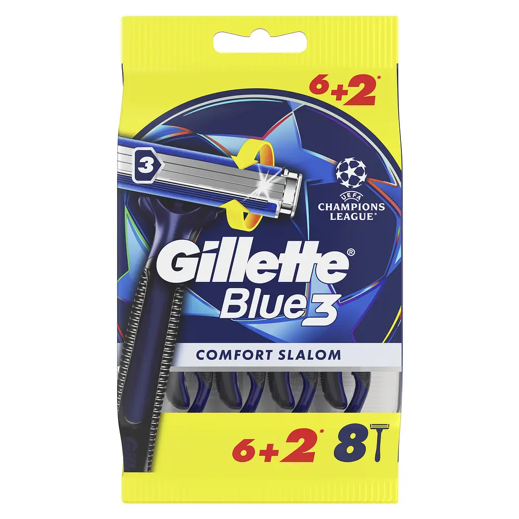 Одноразові станки для гоління (бритви) чоловічі Gillette Blue 3 Comfort Slalom 8 шт. - фото 2