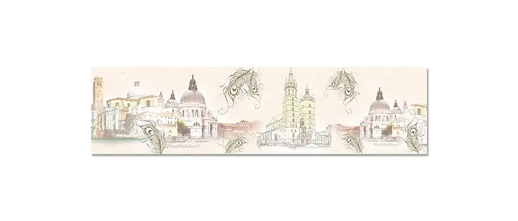 Вініловий кухонний фартух Старе Місто наклейка для кухні ПВХ вінтаж Архітектура Бежевий Happy Pocket Z181787 - фото 7