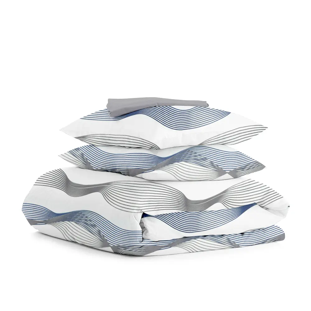 Євро постільна білизна WAVE BLUE GREY CS1 COSAS (4822052061435)