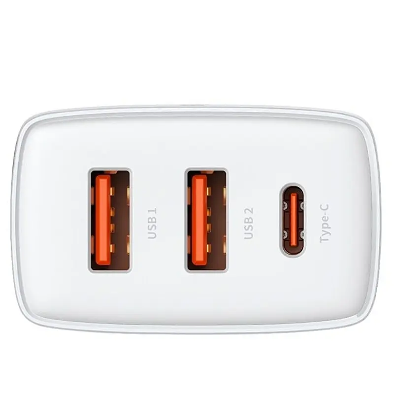 МЗП Baseus Compact Quick Charger 30W QC+PD (2USB-A/1C) (CCXJ-E) Білий - фото 2