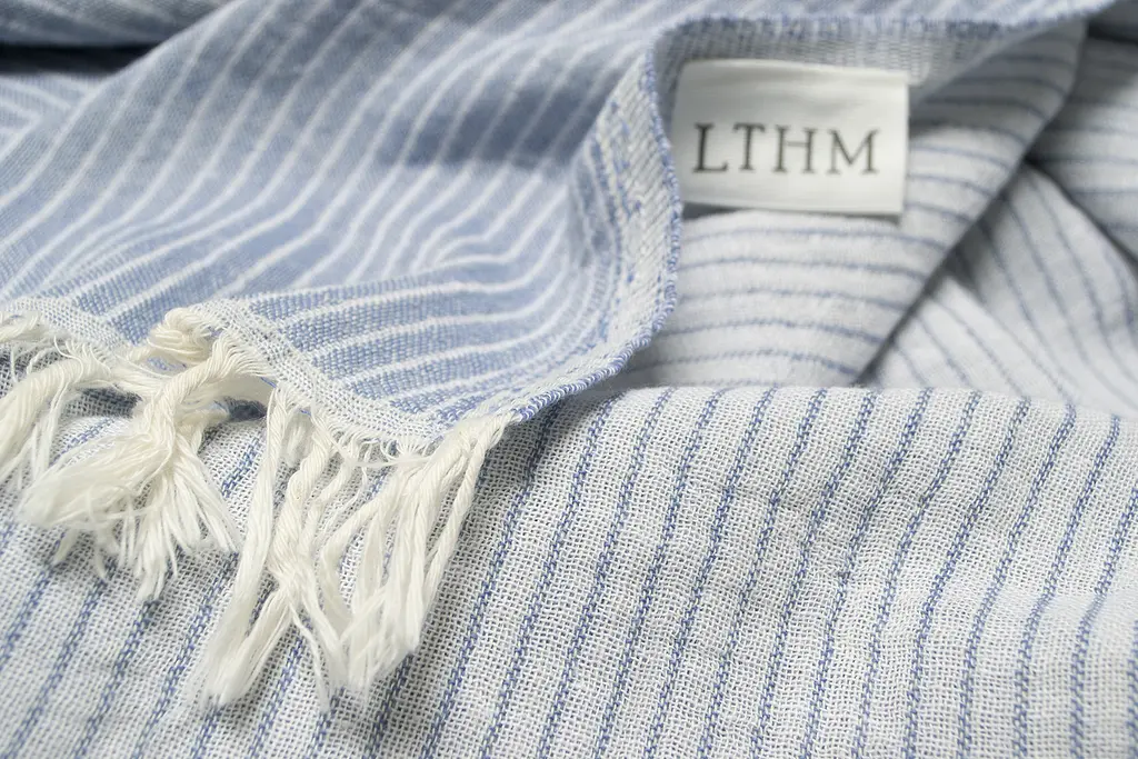 Покрывало Lotus Home - Premium Stripe синий 190x225 - фото 4