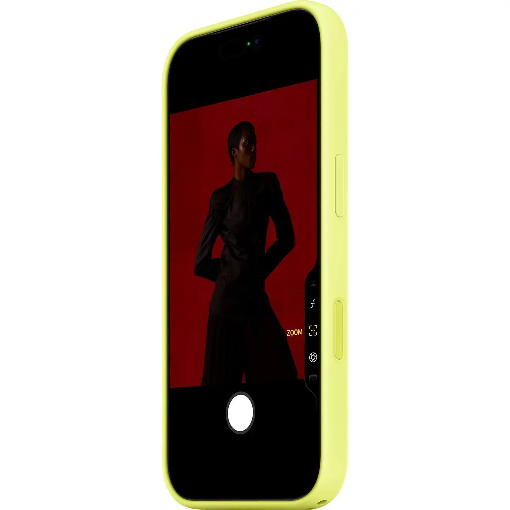 Чохол Silicone Case with Button, Animation & MagSafe для Apple iPhone 17 Pro Neon Yellow AAA [153240] - фото 4