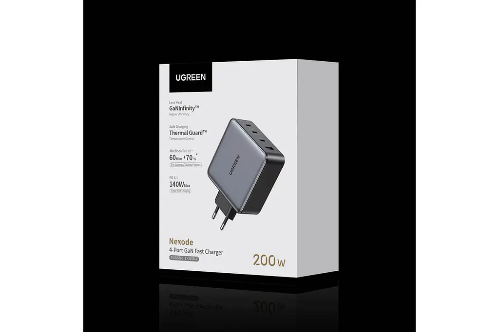 Зарядний пристрій Ugreen GaN 200W X764 - фото 8