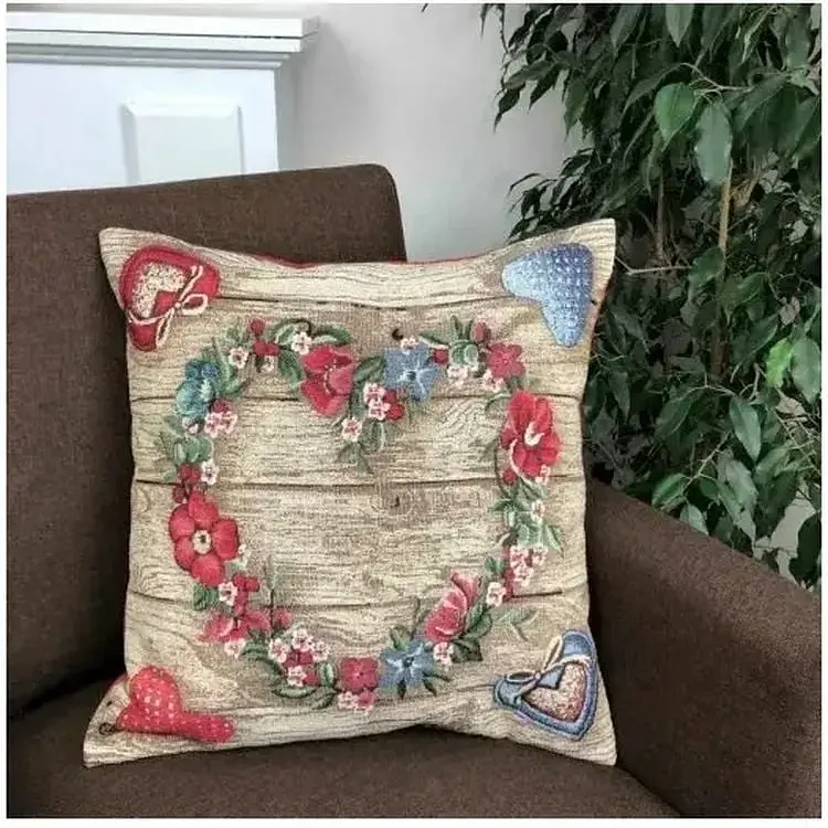 Декоративна наволочка Прованс Wooden 45х45 см сіра (24655) - фото 2