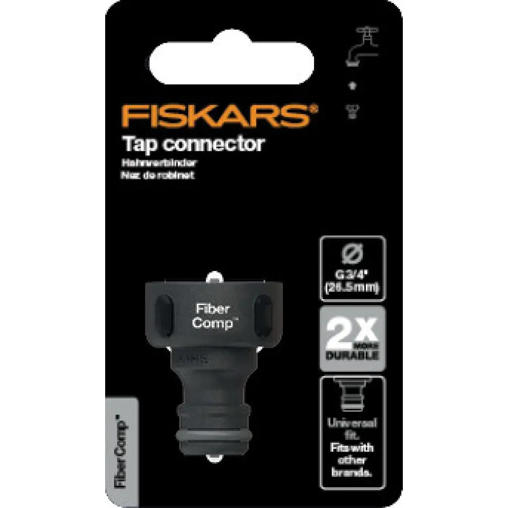 Конектор для шлангу Fiskars watering sol 19мм (3/4") з автостопом LB30 (1027054) - фото 2