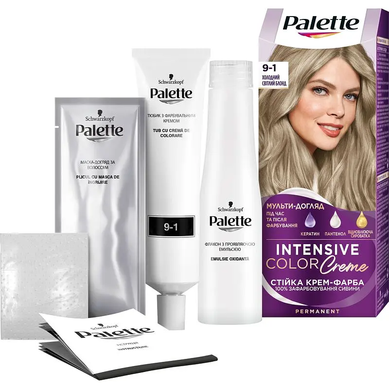 Краска для волос Palette ICC 9-1 Холодный Светлый Блонд 110 мл - фото 2
