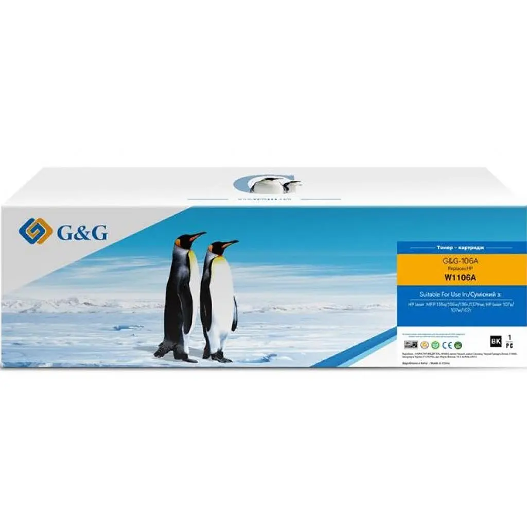 Картридж G&G HP 106A M107/135/137/ W1106A Black 1K (G&G-106A) - фото 2