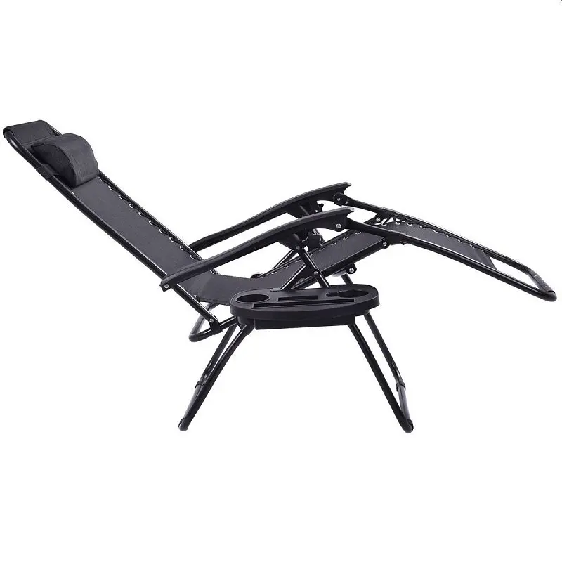 Шезлонг GardenLine Relax Black до 130 кг.! - фото 9