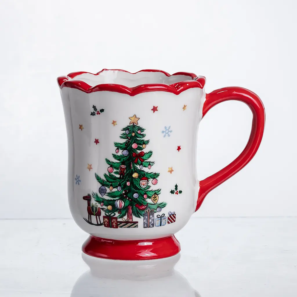 Новорічна порцелянова чашка для чаю та кави 450 мл New Year чашка Yiwu CR-1-3 - фото 2