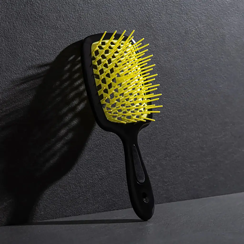 Гребінець щітка для волосся Superbrush Plus Hollow Comb Чорно-жовтий Черно-желтый 86890 - фото 2
