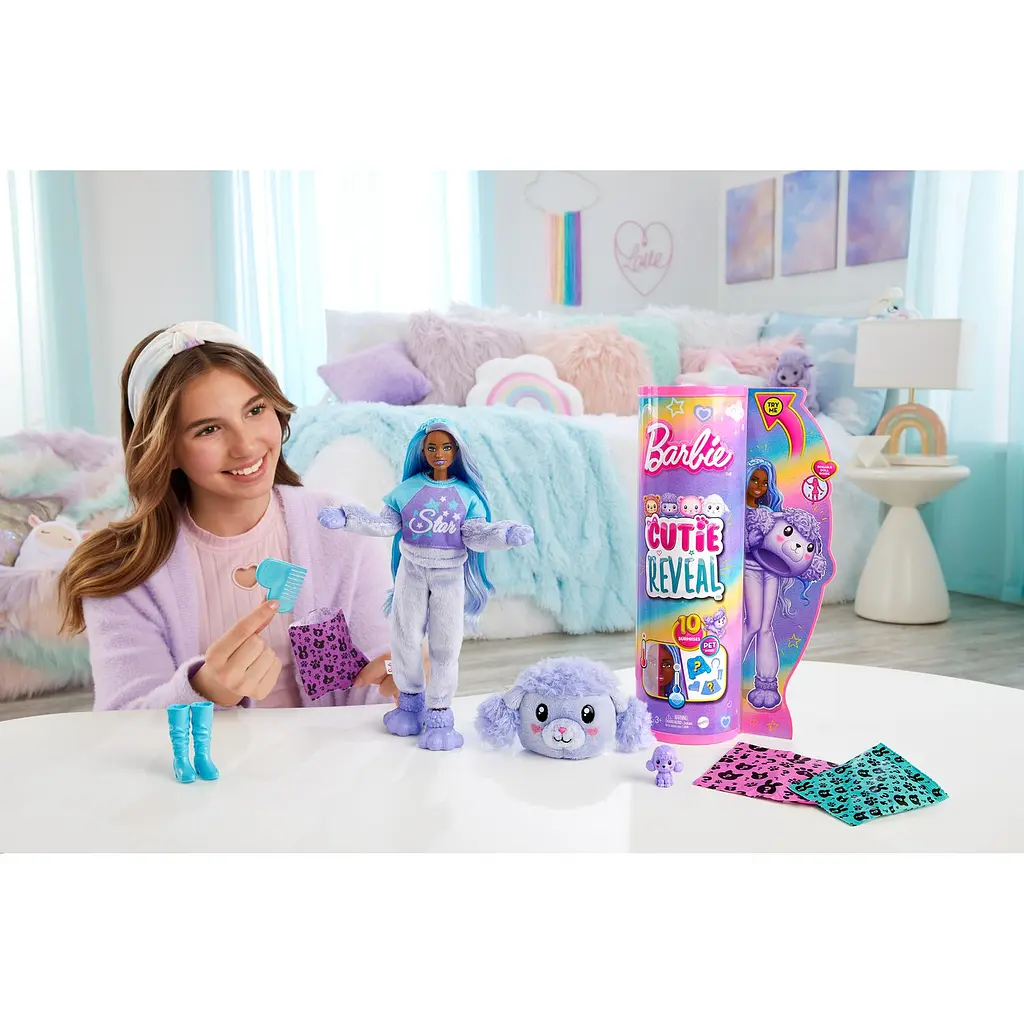 Кукла Barbie Cutie Reveal Мягкие и пушистые, в костюме пуделя (HKR05) - фото 5