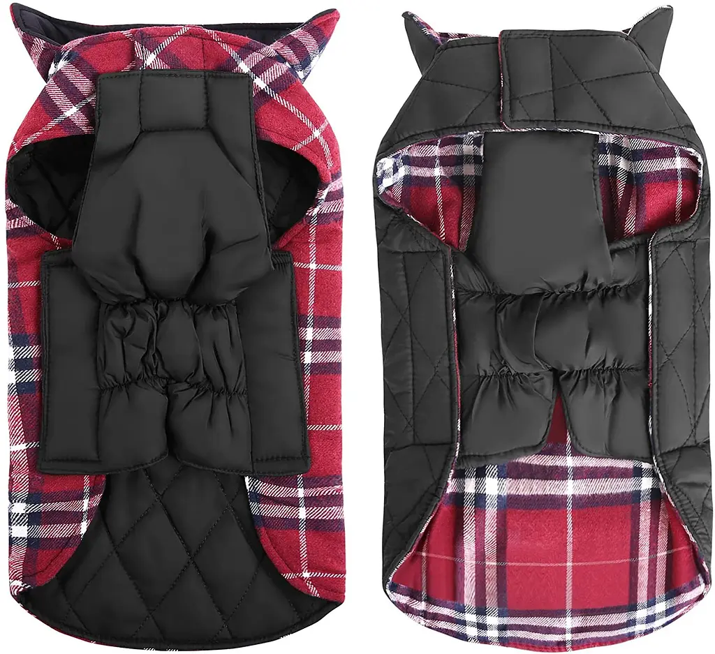 Зимовий водонепроникний двосторонній жилет у клітинку Derby Plaid Red у британському стилі, XL Червоний - фото 3