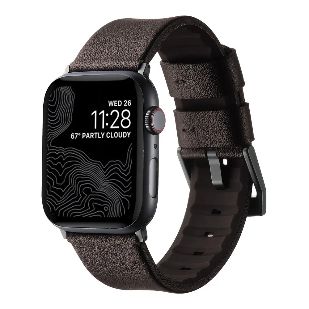 Ремінець Apple Watch 49/Watch 45/Watch 44/Watch 42mm Coffe Black (37203_3610736)