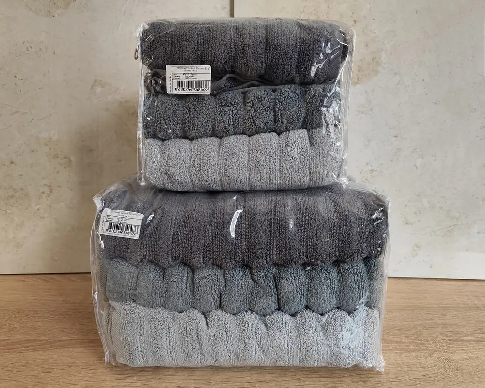 Набір турецьких махрових рушників Cestepe MicroCotton Premium 3 штуки 50x90 + 3 штуки 70х140 Ezgi 9 щільність 600 г/м2 - фото 4