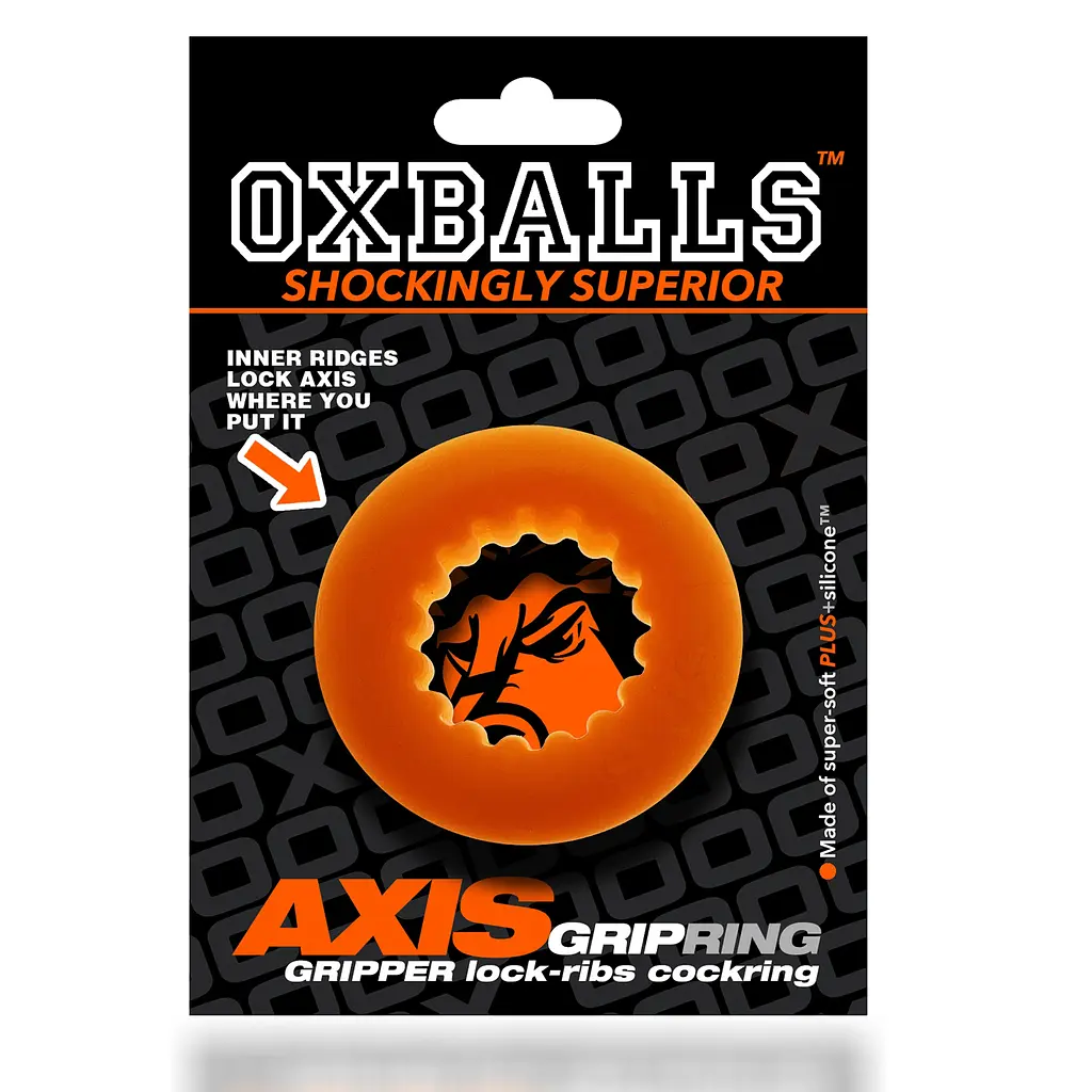 Ерекційне кільце Oxballs Axis Rib Griphold 5 см (помаранчевий) - фото 7