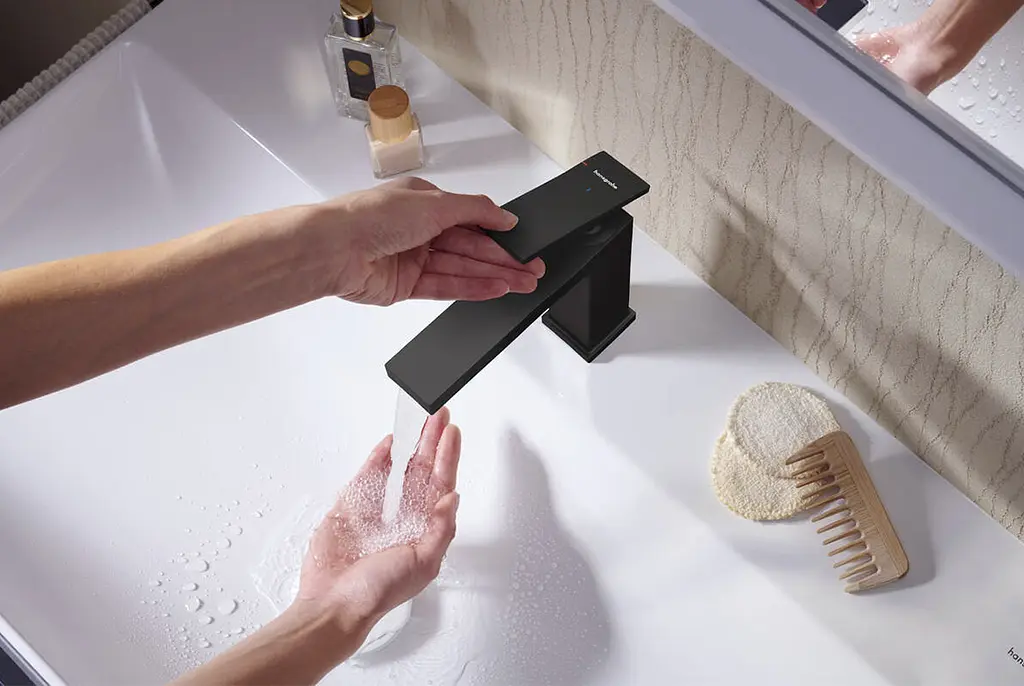 Змішувач для умивальника Hansgrohe Tecturis E CoolStart EcoSmart+ без донного клапанаа matt black 73012670 - фото 3