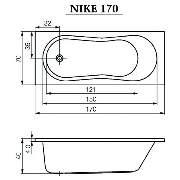 Ванна акрилова Cersanit Nike 170x70 - фото 3