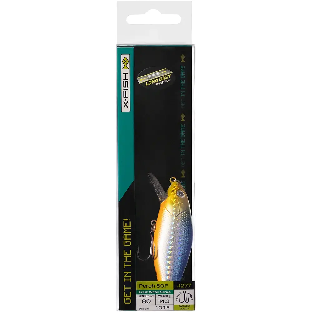 Воблер X-Fish Perch 80F 80mm 14.3g 277 (1.0-1.5m) - фото 2