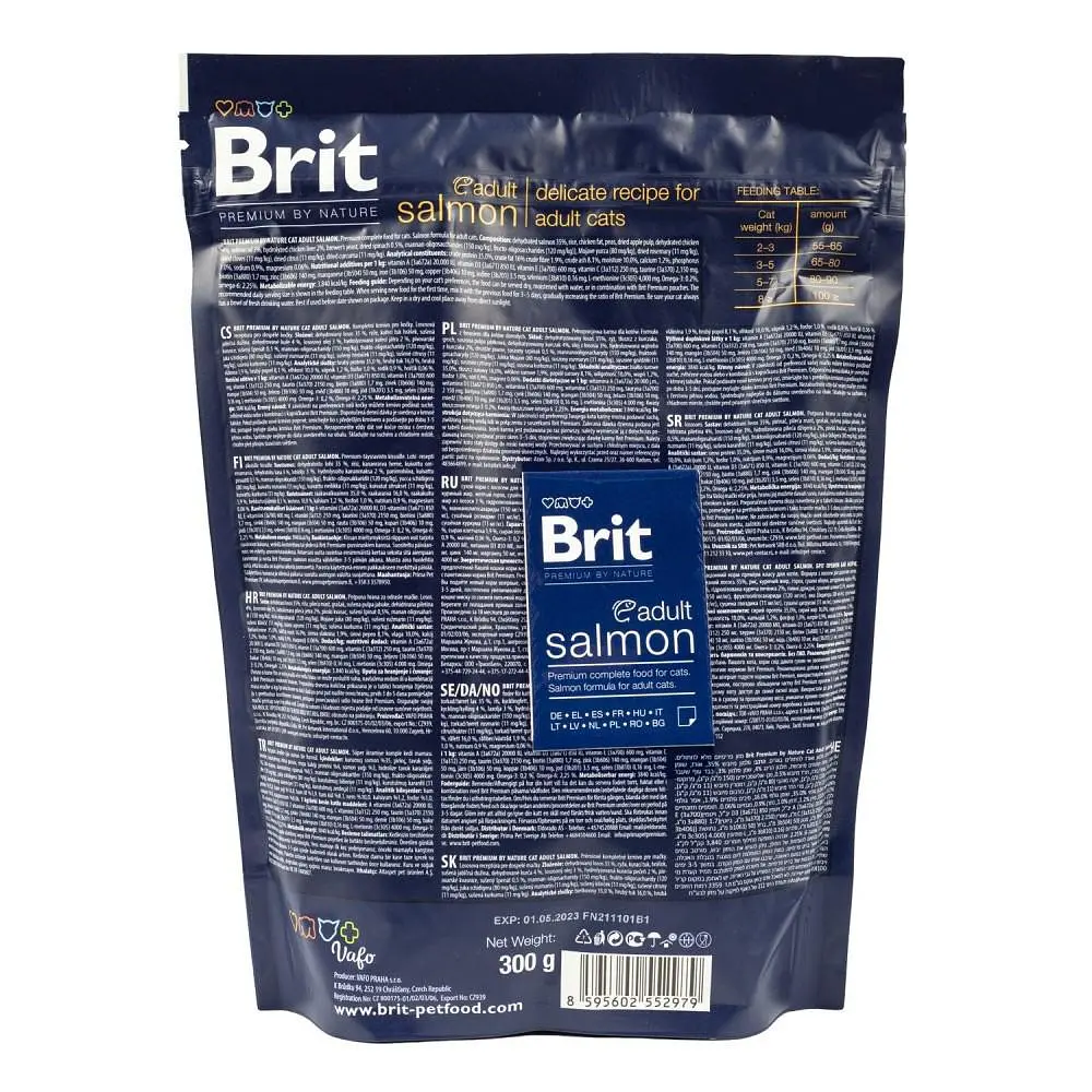 Сухий корм для котів Brit Premium Nature Cat Adult Salmon 300 г (лосось) - фото 3