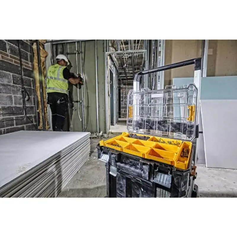 Ящик для інструментів DeWALT TSTAK, прозора кришка, 10 чашок, IP54 (DWST82968-1) - фото 4