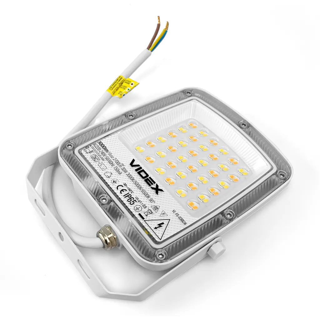 LED прожектор VIDEX F5 30W 3000-5000-6500K 230V, білий (VL-F5-030CW) - фото 3