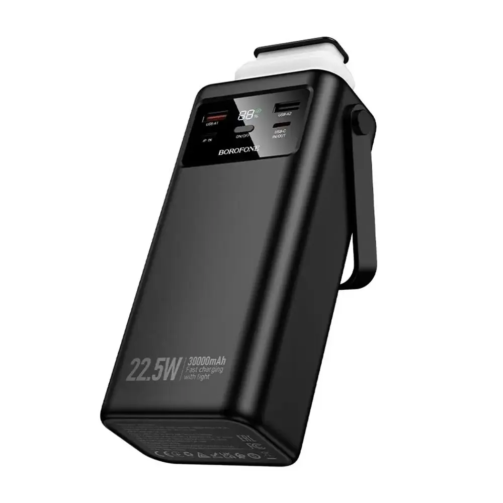 Зовнішній акумулятор BOROFONE BJ65 High 22.5W+PD20W+four-cables power bank(30000mAh) Black (6941991122033) - фото 5