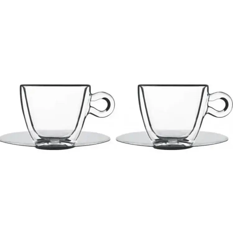 Чашка с блюдцем Luigi Bormioli Linea Thermic Glass набор 2 шт. (10086/01) - фото 2