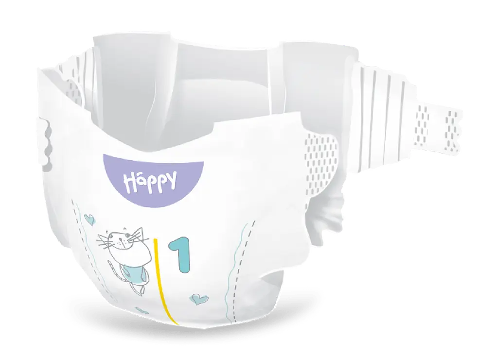 Підгузки для новонароджених із спеціальним виїмкою для пупка Happy Newborn 1 (2 - 5 кг) 42 шт. Bella Білий - фото 2