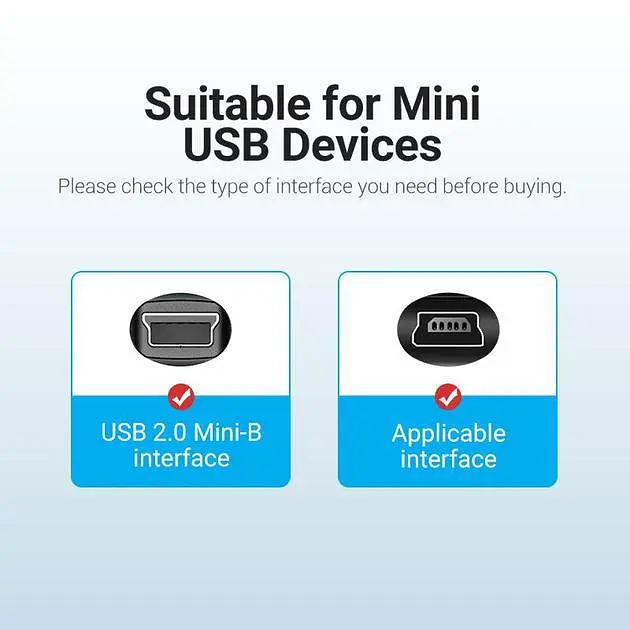Кабель USB-MiniUSB 2.0 5pin Vention Flat 2m Black (VAS-A14-B200) - фото 3
