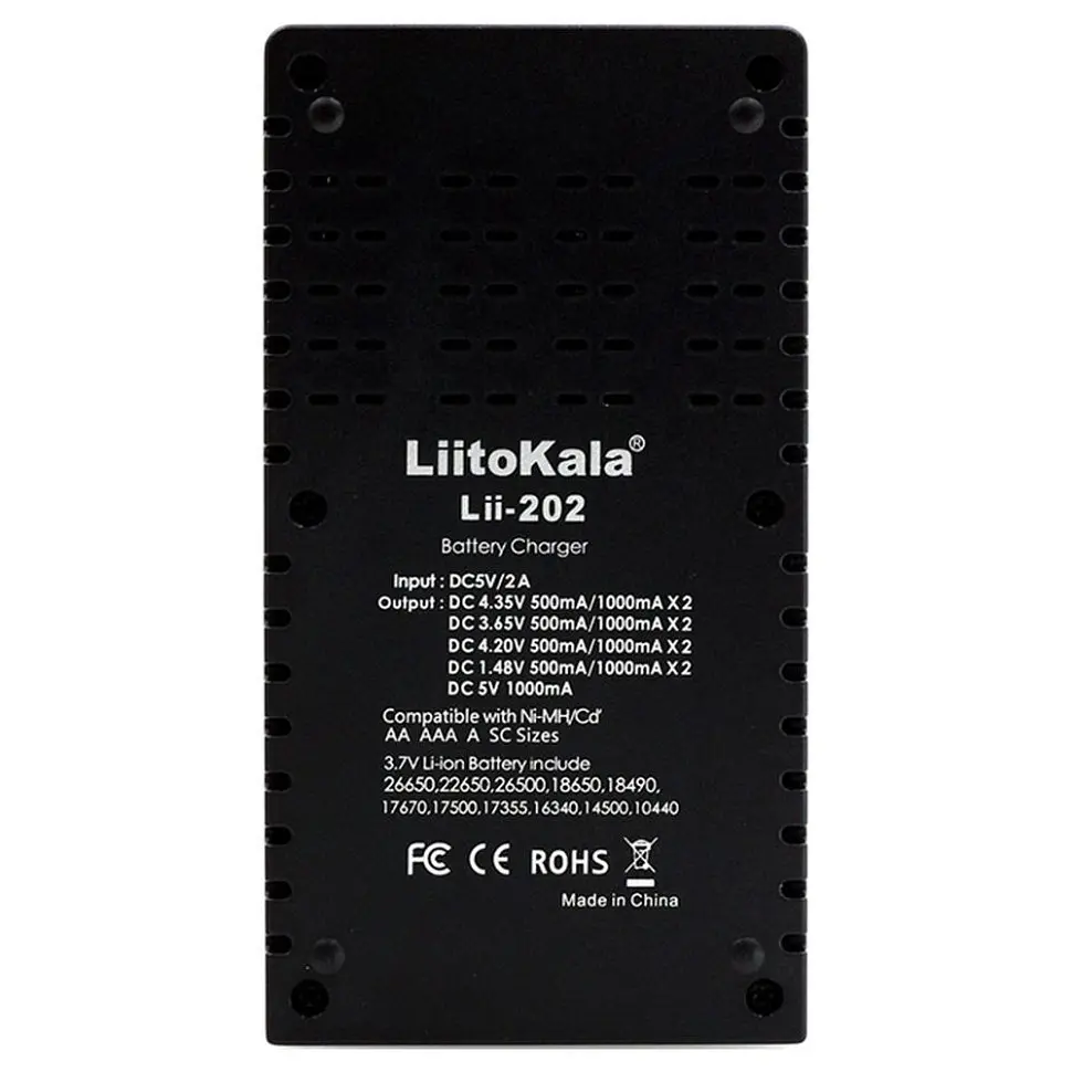 Зарядное устройство Liitokala (Lii-202) универсальное - интеллектуальное - 2 канала - фото 3