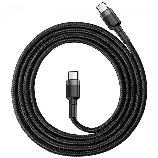 Кабель Baseus Cafule USB-C to USB-C 2m (CATKLF-HG1) Black [47410] - фото 3