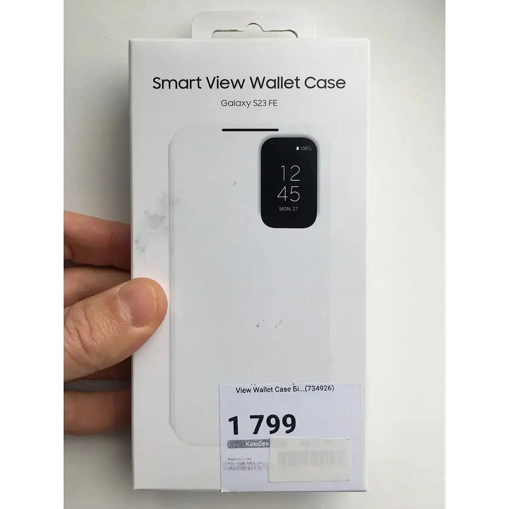 Оригінальний чохол-книжка Samsung для Galaxy S23 FE Clear View Smart Wallet Case EF-ZS711CWEGRU White - фото 5