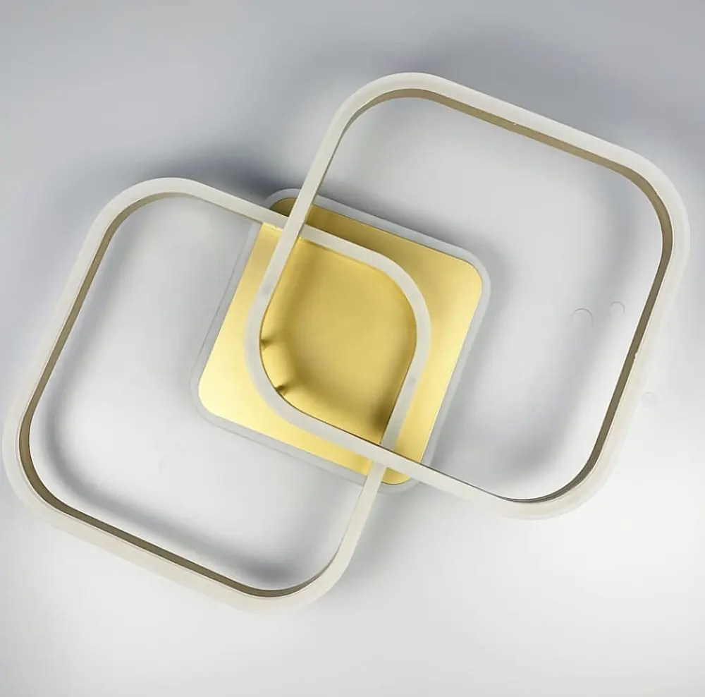 Потолочная LED люстра на 2 рожка квадратной формы с цветной RGB подсветкой на основе | Ст. A 55071/2 | Line F - фото 4