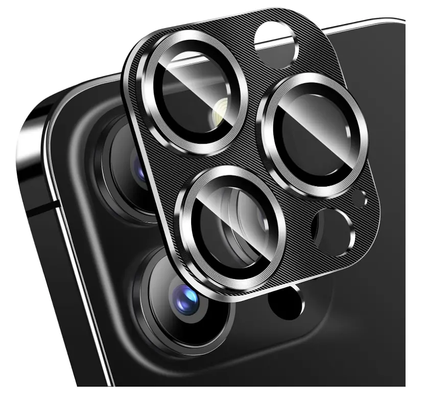 Защитное стекло DK для Apple iPhone 16 Pro на камеру CD Metal Armor 021403 black 2 шт. - фото 2