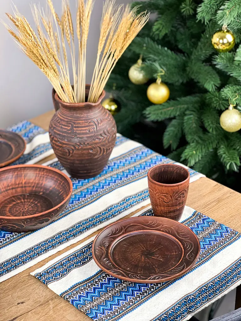 Льняная дорожка с украинским орнаментом Рандеву 170х40 см 3 шт. Синий - фото 7