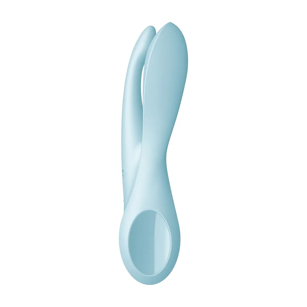 Кліторальний вібратор Satisfyer Threesome 1 Light Blue з трьома гнучкими пальчиками - фото 3