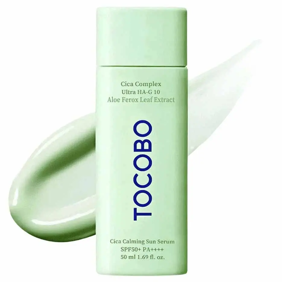 Сонцезахисна сироватка для чутливої та проблемної шкіри Tocobo Cica Calming Sun Serum SPF50+ PA++++ 50 мл (TOC030) - фото 2