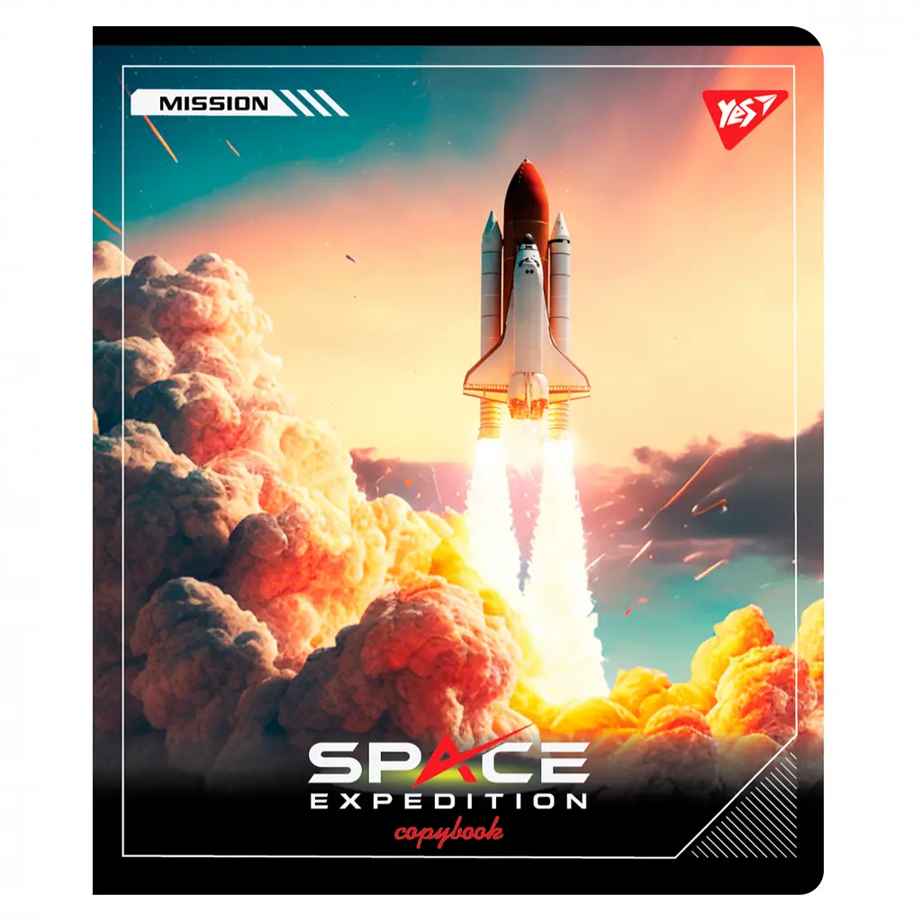 Набір зошитів для записів А5 Yes Space expedition 12 аркушів в клітку 10 шт. (767497) - фото 4