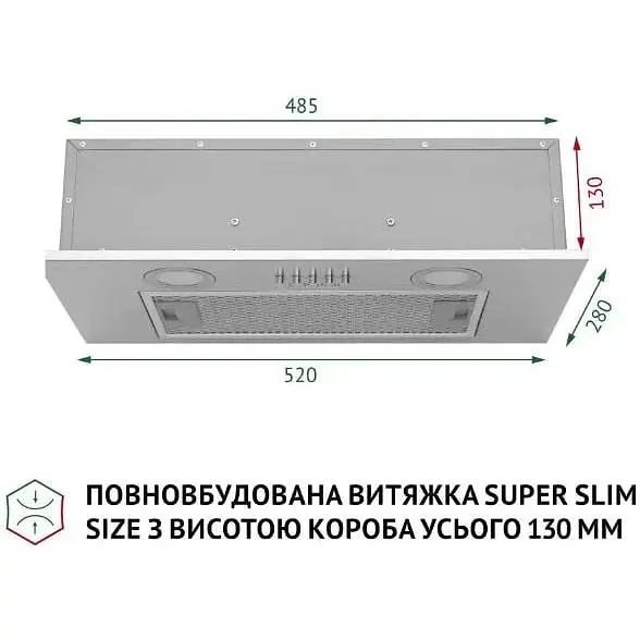 Вытяжка встроенная Perfelli BI 5252 I 700 LED - фото 2