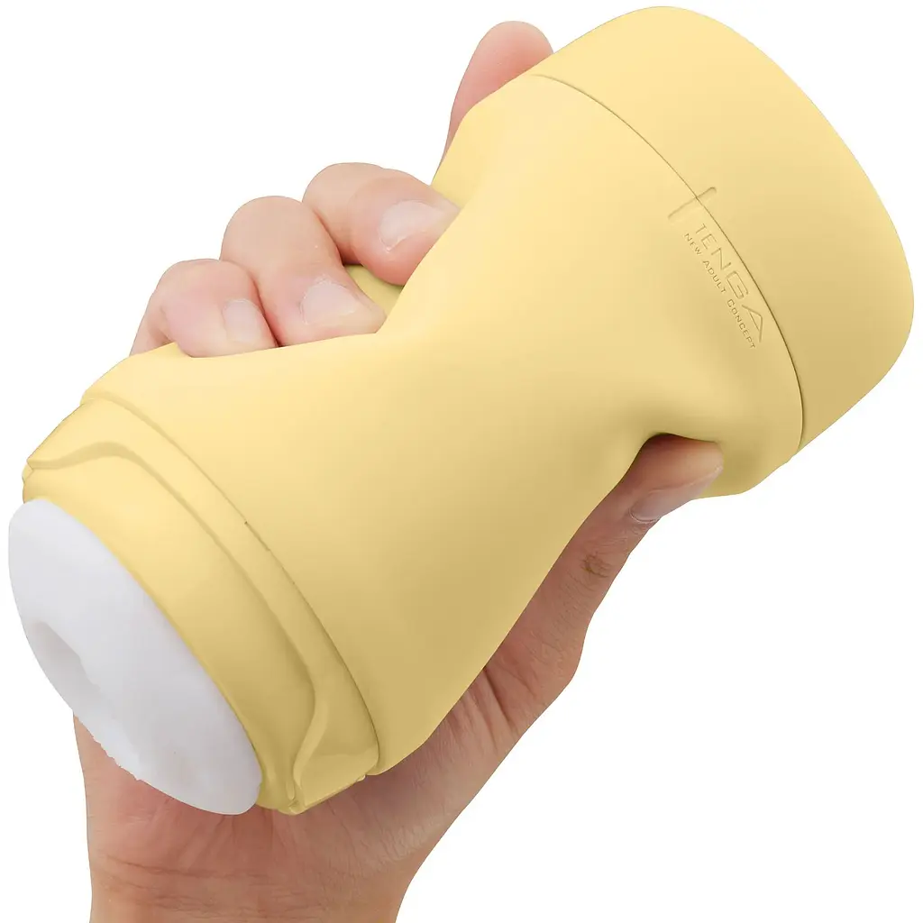 Мастурбатор TENGA PUFFY Custard Yellow, ультрам’який матеріал, багаторазовий, наскрізний - фото 6