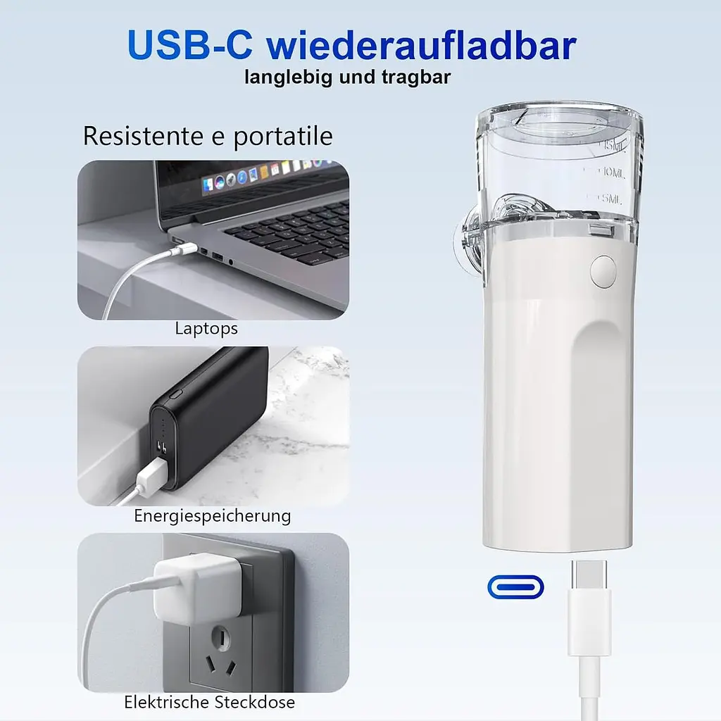 Міні небулайзер USB-C з двома режимами роботи для швидких інгаляцій - фото 5